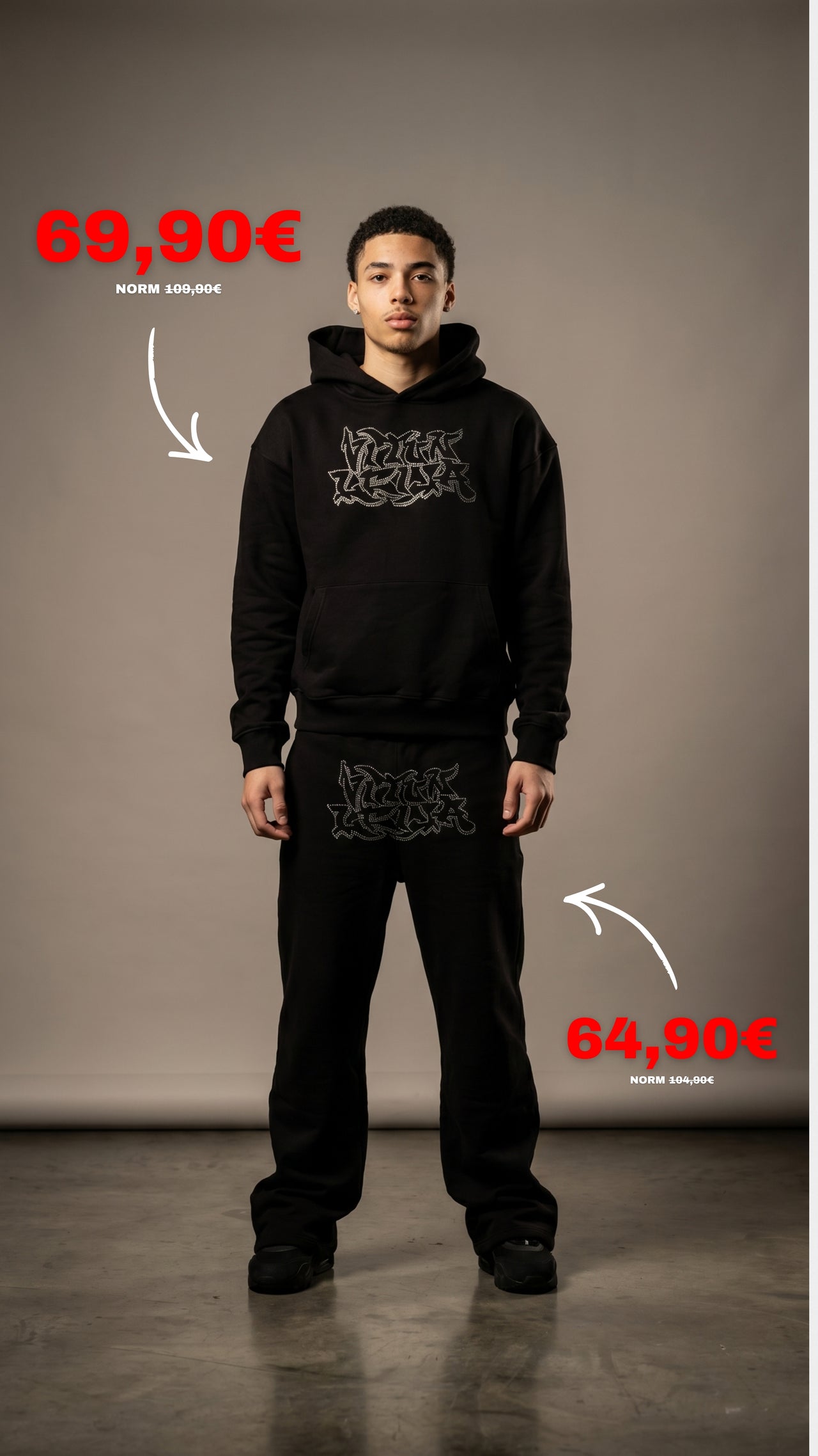 Iced Out Tracksuit Bundle Black/White