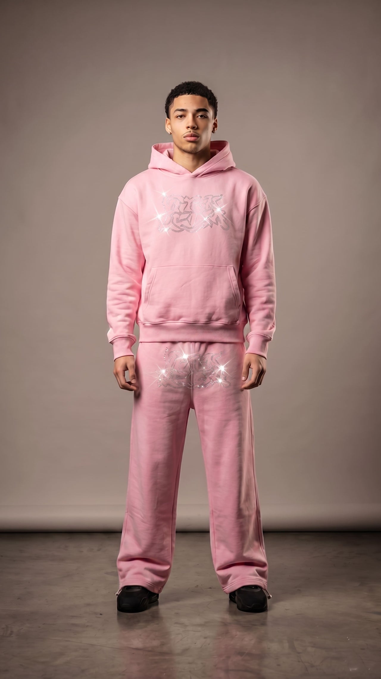 Iced Out Tracksuit Bundle Pink/White