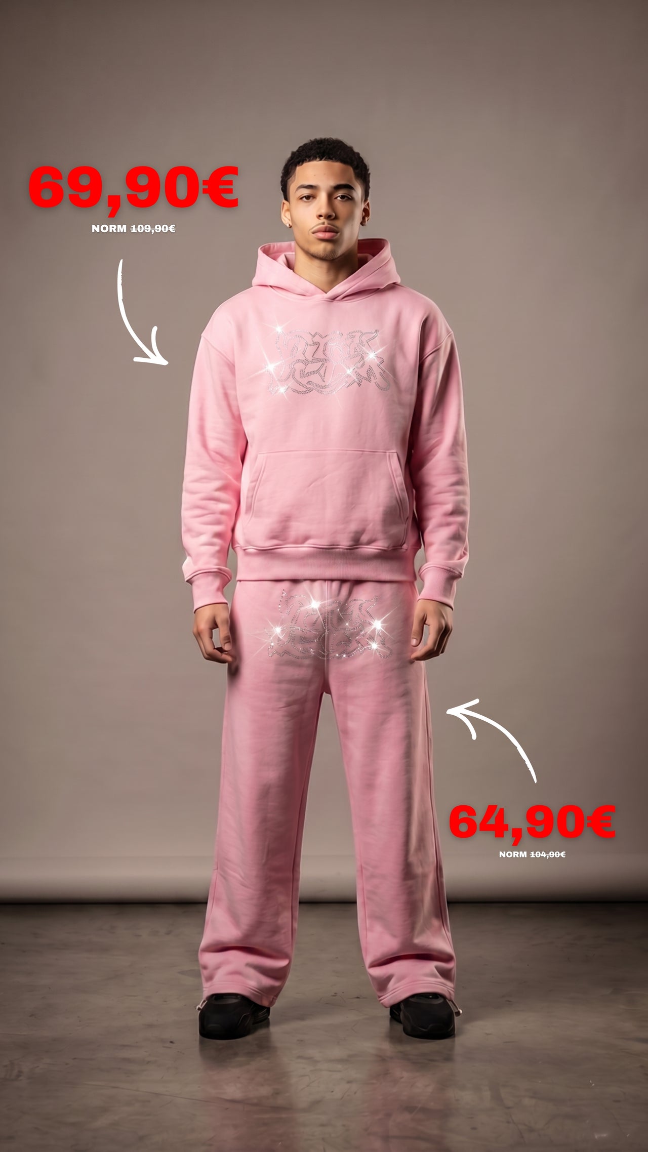 Iced Out Tracksuit Bundle Pink/White