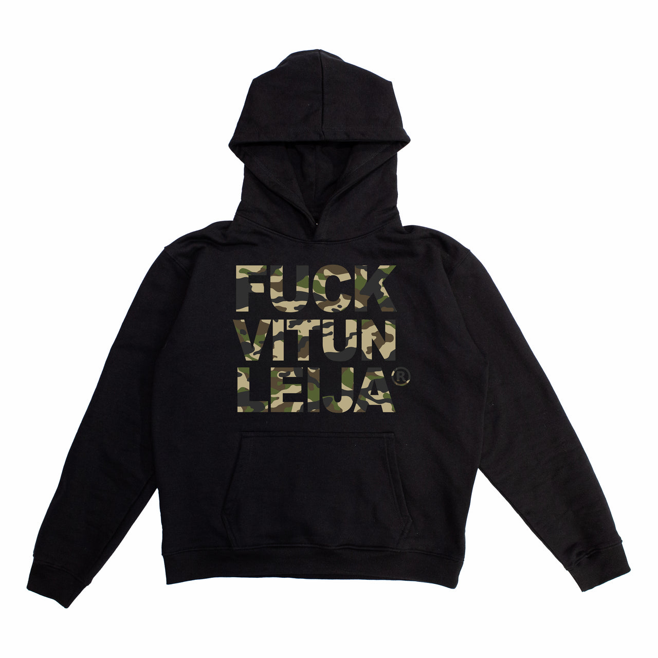 Fuck Vitunleija® Camo hoodie Green