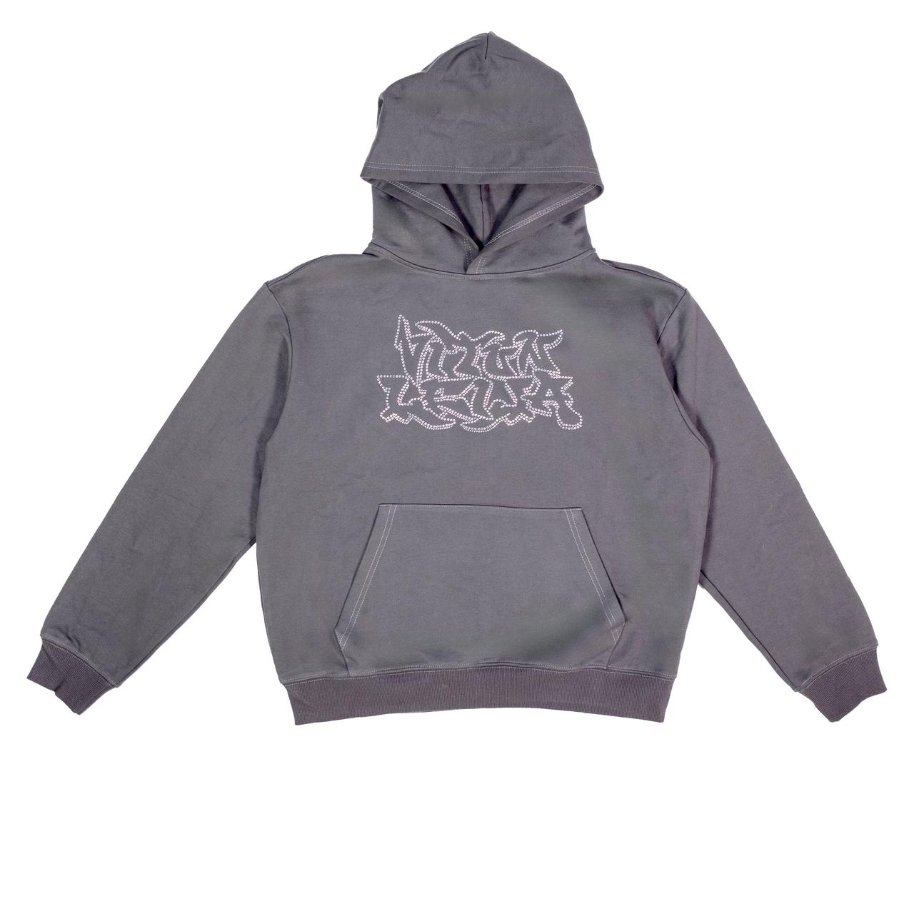 Grey Iced out Hoodie