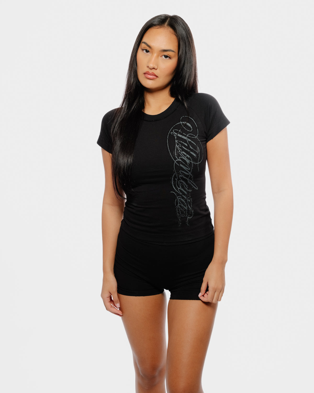 Script Baby Top Black