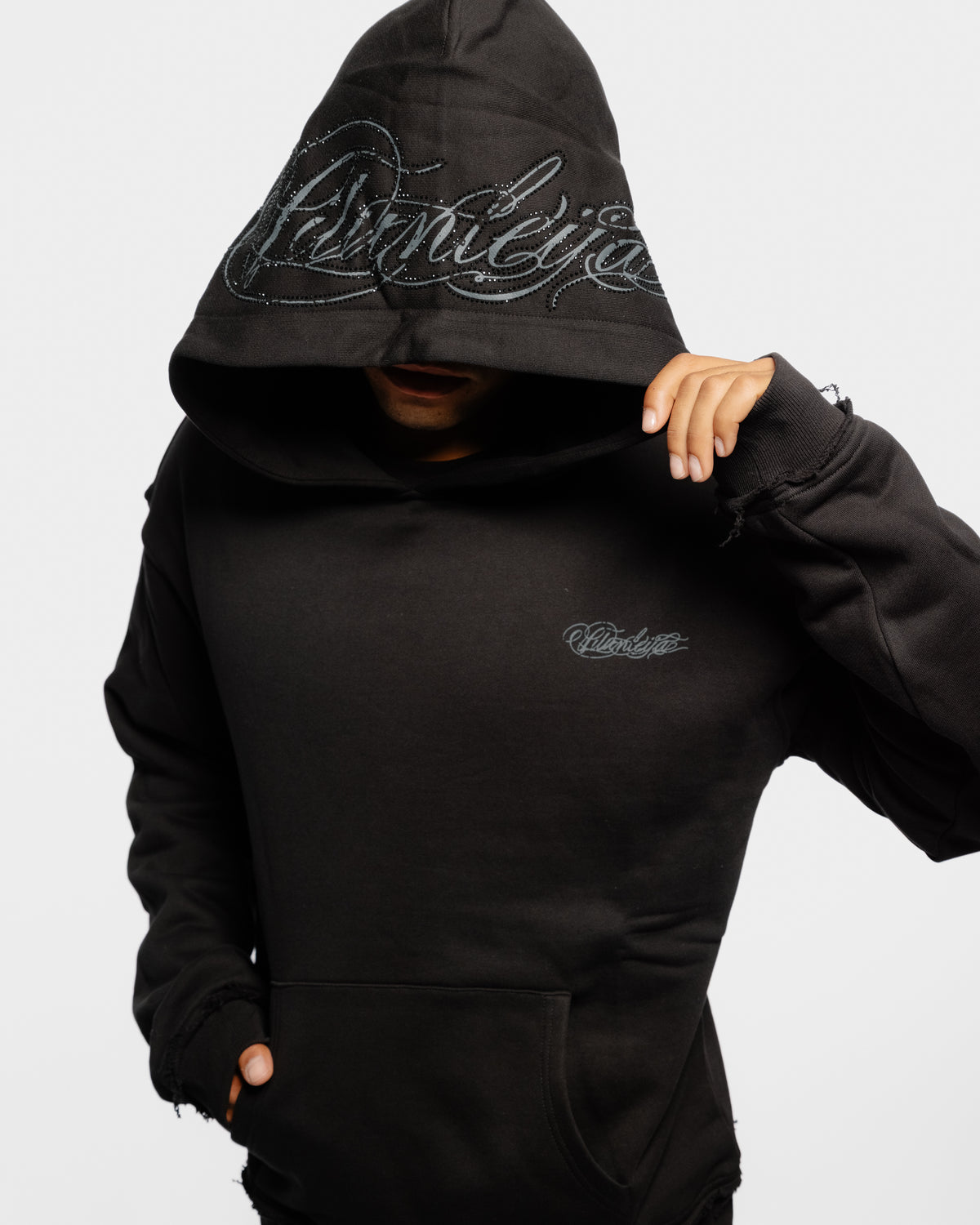 Script Hoodie Black