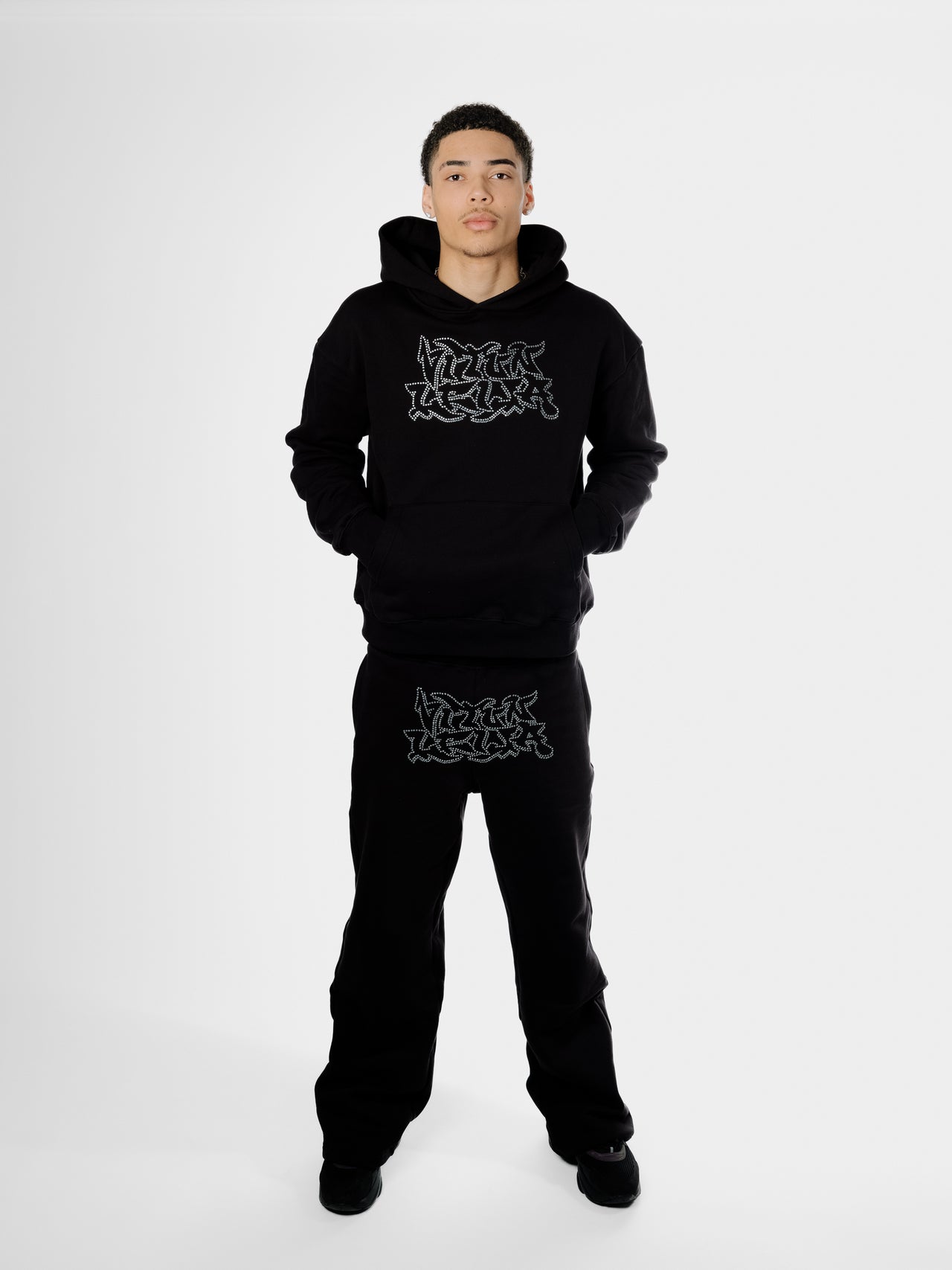 Iced Out Tracksuit Bundle Black/White