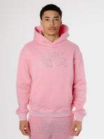 Pink/White Iced Out Hoodie